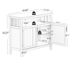 Kitchen storage sideboard and buffet server cabinet-White