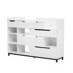 Shoe Storage Cabinet for Entryway with Drawers and Shelves, Modern Shoe Organizer Cabinet, Free Standing Shoe Rack