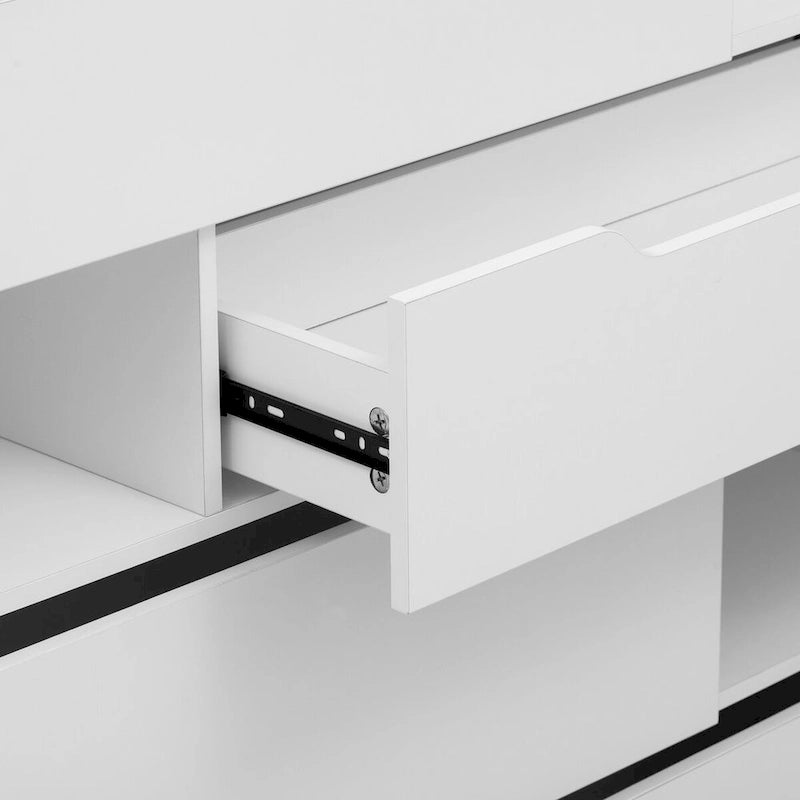 Shoe Storage Cabinet for Entryway with Drawers and Shelves, Modern Shoe Organizer Cabinet, Free Standing Shoe Rack