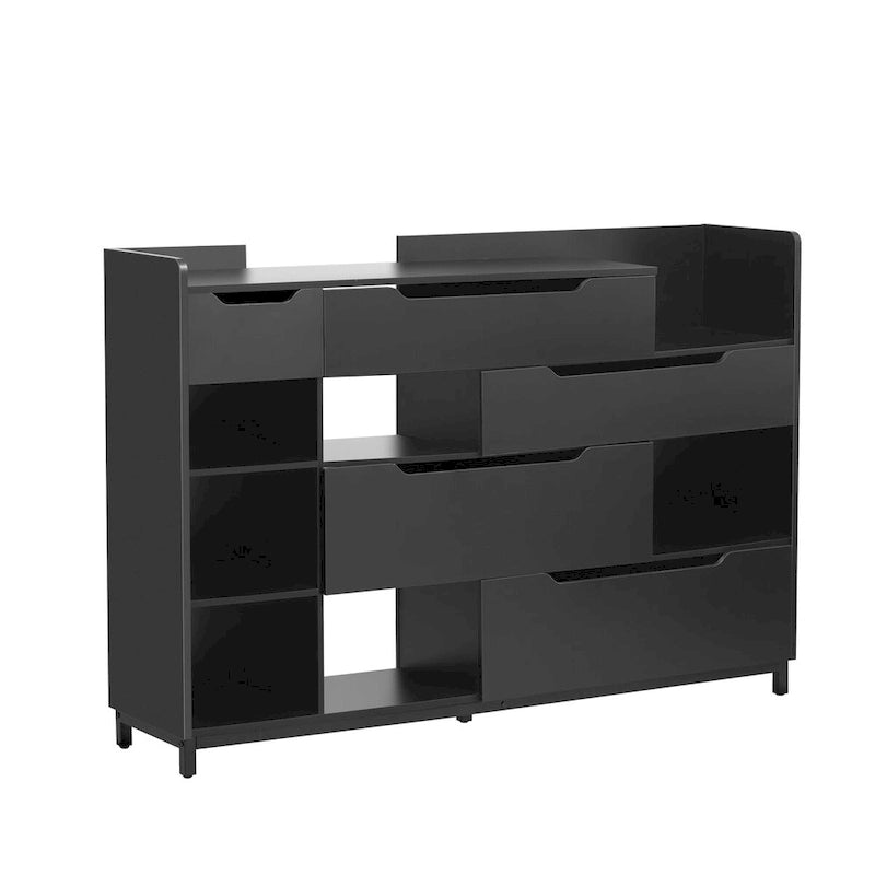 Shoe Storage Cabinet for Entryway with Drawers and Shelves, Modern Shoe Organizer Cabinet, Free Standing Shoe Rack