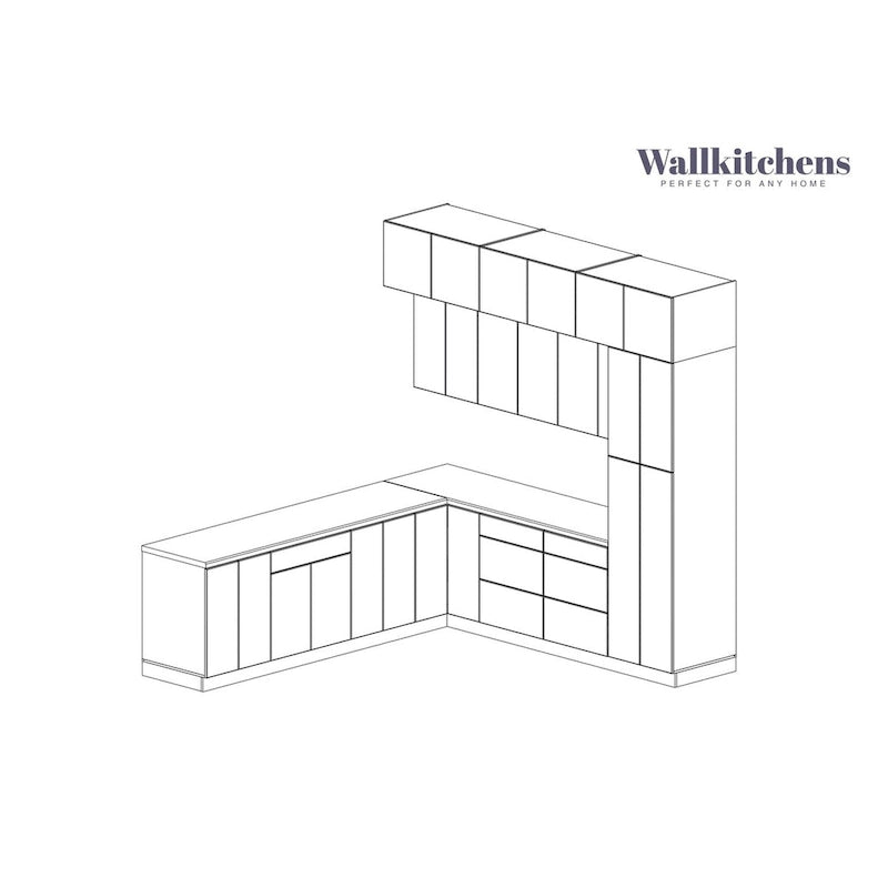 Kitchen Culinary Haven Collection White Matte Color Base Size 9Ft Wide - 108x24