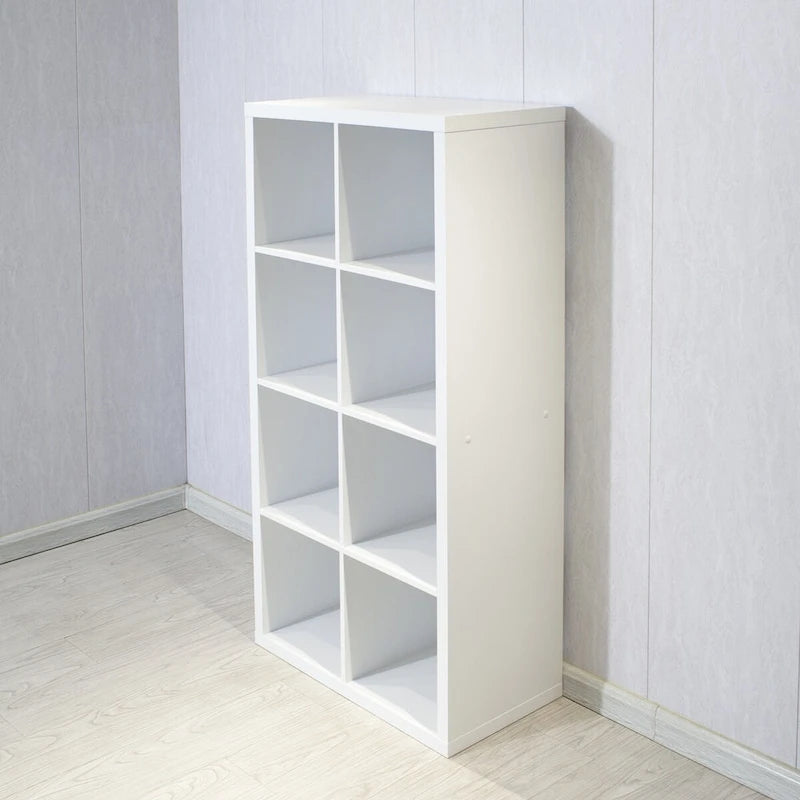 Smart Cube 8-Cube Organizer Storage with Opened Back Shelves,2 X 4 Cube Bookcase Book Shleves for Home,Office (White)