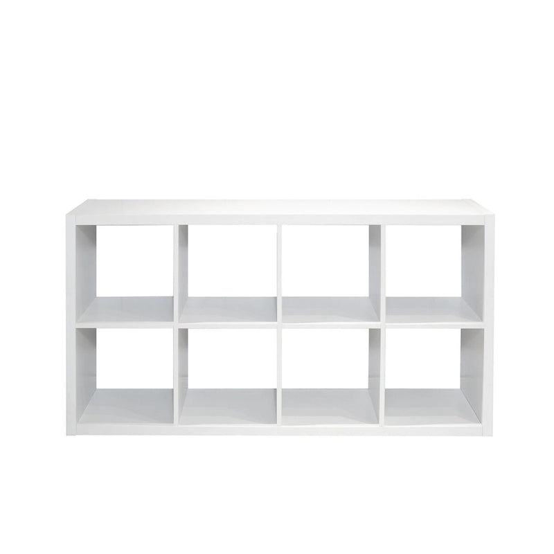 Smart Cube 8-Cube Organizer Storage with Opened Back Shelves,2 X 4 Cube Bookcase Book Shleves for Home,Office (White)