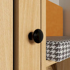Functional Hallway Storage Ensemble with Houndstooth Cushion Bench
