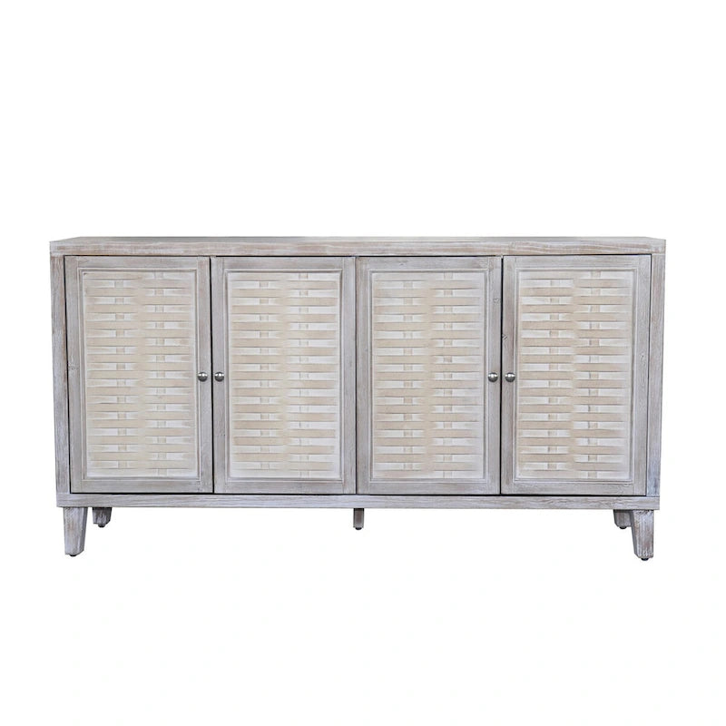 Accent Cabinet 4 Door Wooden Cabinet Sideboard Buffet Server Cabinet Storage Cabinet, for Living Room, Entryway