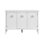 Simple and Atmospheric Solid Wood Veneer Fraxinus Mandschuric Cabinet with Three Acacia Solid Doors,Adjustable