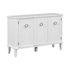 Simple and Atmospheric Solid Wood Veneer Fraxinus Mandschuric Cabinet with Three Acacia Solid Doors,Adjustable