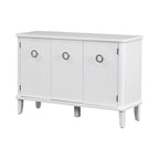 Simple and Atmospheric Solid Wood Veneer Fraxinus Mandschuric Cabinet with Three Acacia Solid Doors,Adjustable