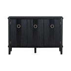 Simple and Atmospheric Solid Wood Veneer Fraxinus Mandschuric Cabinet with Three Acacia Solid Doors,Adjustable