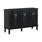 Simple and Atmospheric Solid Wood Veneer Fraxinus Mandschuric Cabinet with Three Acacia Solid Doors,Adjustable
