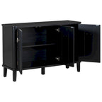 Simple and Atmospheric Solid Wood Veneer Fraxinus Mandschuric Cabinet with Three Acacia Solid Doors,Adjustable