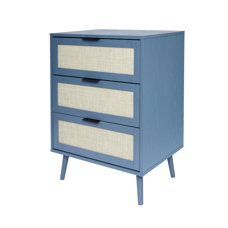 GEITIN 3 Drawers Storage Cabinet with Wood Legs