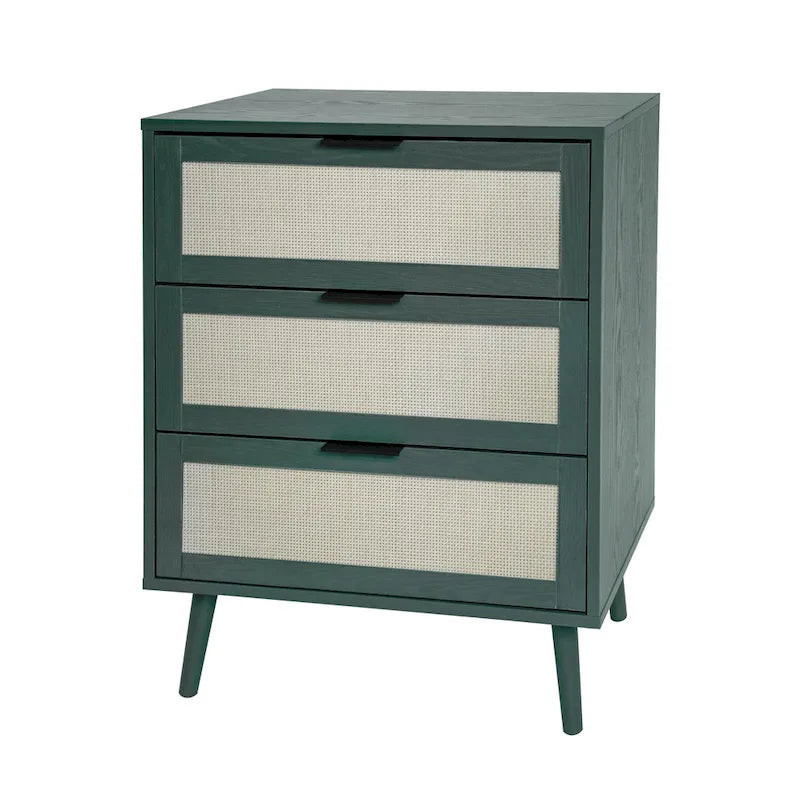 GEITIN 3 Drawers Storage Cabinet with Wood Legs