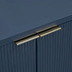 Vertical Stripes and Wavy Design of a Four-Door Cabinet Cabinet Suitable for Hallway, Entryway, Living Room