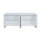 Vertical Stripes and Wavy Design of a Four-Door Cabinet Cabinet Suitable for Hallway, Entryway, Living Room