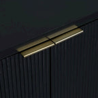 Vertical Stripes and Wavy Design of a Four-Door Cabinet Cabinet Suitable for Hallway, Entryway, Living Room