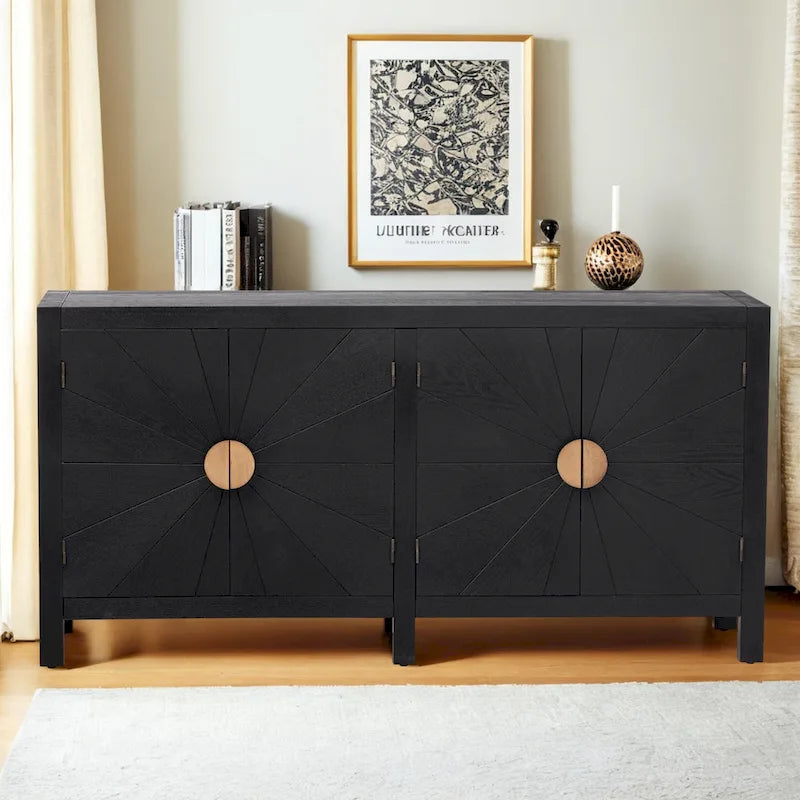 Unique Features of Ash Veneer Cabinet with Radiating Line Pattern Cabinet Doors, Suitable for Living Rooms, Corridors