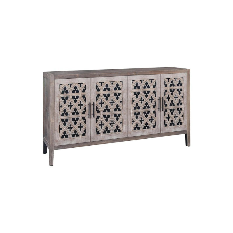 American Country Style Hollow Four-Door Antique Cabinet