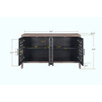 American Country Style Hollow Four-Door Antique Cabinet