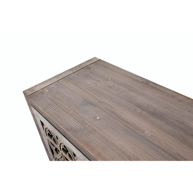 American Country Style Hollow Four-Door Antique Cabinet