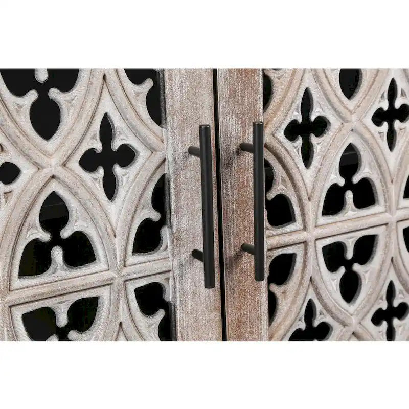 American Country Style Hollow Four-Door Antique Cabinet