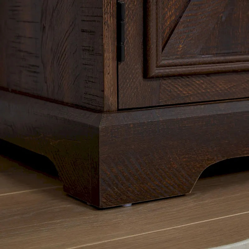 Farmhouse Buffet Cabinet with Storage Sideboard with 2 Drawers, Wine Bar Cabinet with Removable Wine Racks Storage Shelves