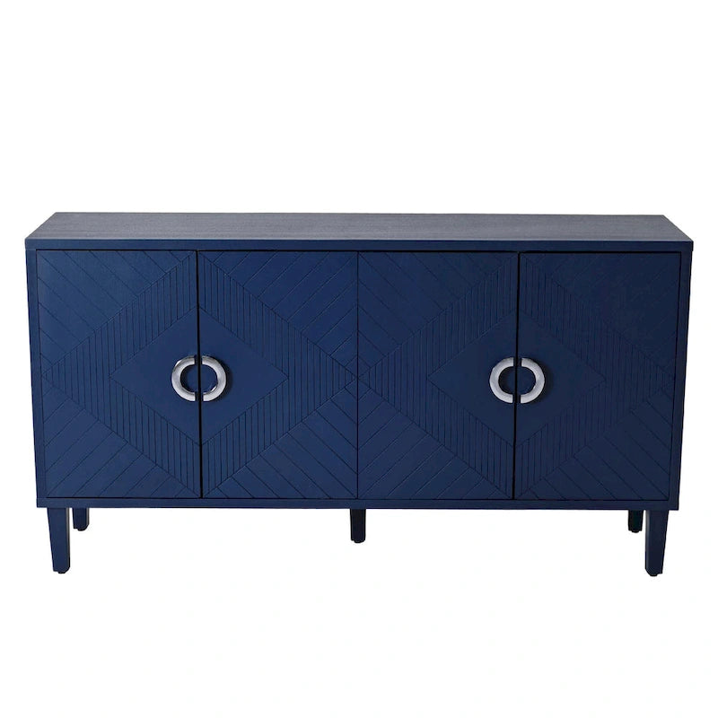 Stylish and Functional 4-Door Storage Cabinet with Pine Legs and MDF, for Living Room Bedroom,and Kitchen