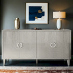 Stylish and Functional 4-Door Storage Cabinet with Pine Legs and MDF, for Living Room Bedroom,and Kitchen