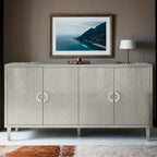 Stylish and Functional 4-Door Storage Cabinet with Pine Legs and MDF, for Living Room Bedroom,and Kitchen