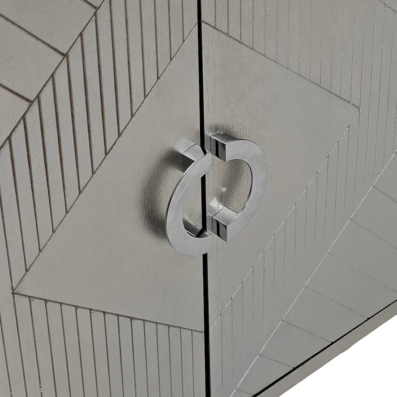 Stylish and Functional 4-Door Storage Cabinet with Pine Legs and MDF, for Living Room Bedroom,and Kitchen