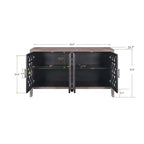 Hollow Four Door Antique Cabinet, American Country Style, Suitable for Living Room, TV Cabinet, Kitchen