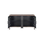 Hollow Four Door Antique Cabinet, American Country Style, Suitable for Living Room, TV Cabinet, Kitchen