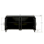 Hollow Four Door Antique Cabinet, American Country Style, Suitable for Living Room, TV Cabinet, Kitchen