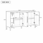 Unique Four-Door Cabinet with Two-Tone Triangular Pattern Doors