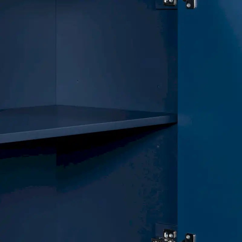 Unique Four-Door Cabinet with Two-Tone Triangular Pattern Doors