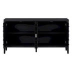 Retro Sideboard with Circular Groove Design Round Metal Door Handle