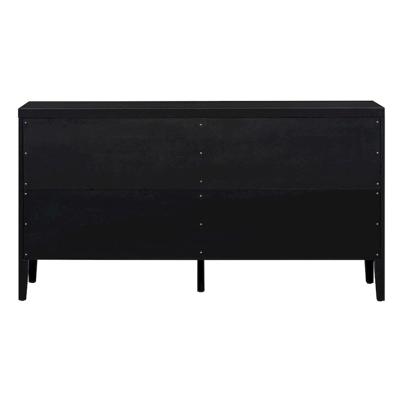 Retro Sideboard with Circular Groove Design Round Metal Door Handle
