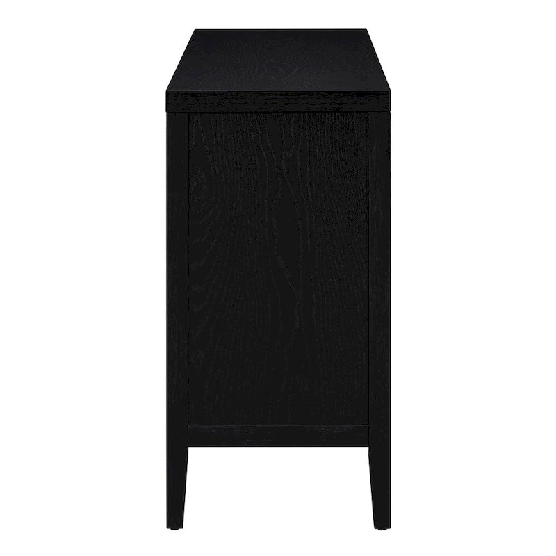 Retro Sideboard with Circular Groove Design Round Metal Door Handle