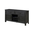 Lory 54 Inch Sideboard Server Buffet, 2 Drawers, Cabinets, Wine Rack, Black