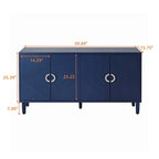 Stylish and Functional 4-Door Storage Cabinet with Pine Legs and MDF