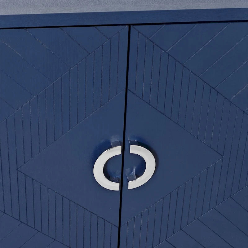 Stylish and Functional 4-Door Storage Cabinet with Pine Legs and MDF