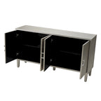 Stylish and Functional 4-Door Storage Cabinet with Pine Legs and MDF