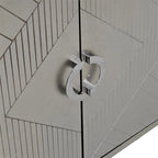 Stylish and Functional 4-Door Storage Cabinet with Pine Legs and MDF