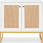 2-Door Rattan Storage Cabinet - 15D x 31.5W x 32.5H