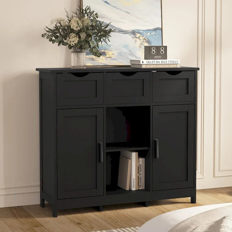 35.4 Wide 3 Drawer Sideboard Buffet Cabinet