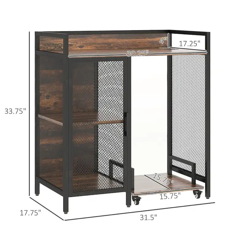 Vinsetto Printer Stand with Socket and USB Charging Ports for Home Office, Industrial Printer Table with Shredder, CPU Stand
