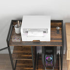 Vinsetto Printer Stand with Socket and USB Charging Ports for Home Office, Industrial Printer Table with Shredder, CPU Stand