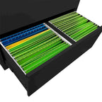 Lateral Black File Cabinet 4 Drawer,with Lock,Lockable File Cabinet