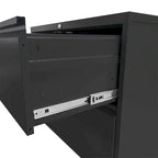 Lateral Black File Cabinet 4 Drawer,with Lock,Lockable File Cabinet