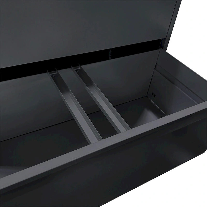 Lateral Black File Cabinet 4 Drawer,with Lock,Lockable File Cabinet